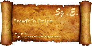 Szemán Erina névjegykártya